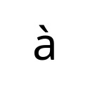 LATIN SMALL LETTER A WITH GRAVE Latin-1 Supplement Unicode U+E0