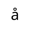 LATIN SMALL LETTER A WITH RING ABOVE Latin-1 Supplement Unicode U+E5