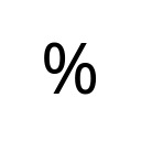 PERCENT SIGN Basic Latin Unicode U+25