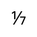 VULGAR FRACTION ONE SEVENTH Number Forms Unicode U+2150