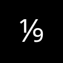 VULGAR FRACTION ONE NINTH Number Forms Unicode U+2151