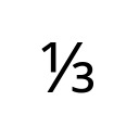 VULGAR FRACTION ONE THIRD Number Forms Unicode U+2153