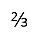 VULGAR FRACTION TWO THIRDS Number Forms Unicode U+2154