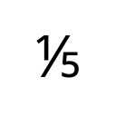 VULGAR FRACTION ONE FIFTH Number Forms Unicode U+2155