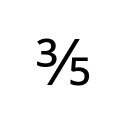 VULGAR FRACTION THREE FIFTHS Number Forms Unicode U+2157