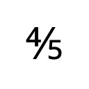 VULGAR FRACTION FOUR FIFTHS Number Forms Unicode U+2158