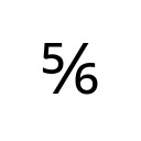 VULGAR FRACTION FIVE SIXTHS Number Forms Unicode U+215A