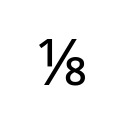 VULGAR FRACTION ONE EIGHTH Number Forms Unicode U+215B